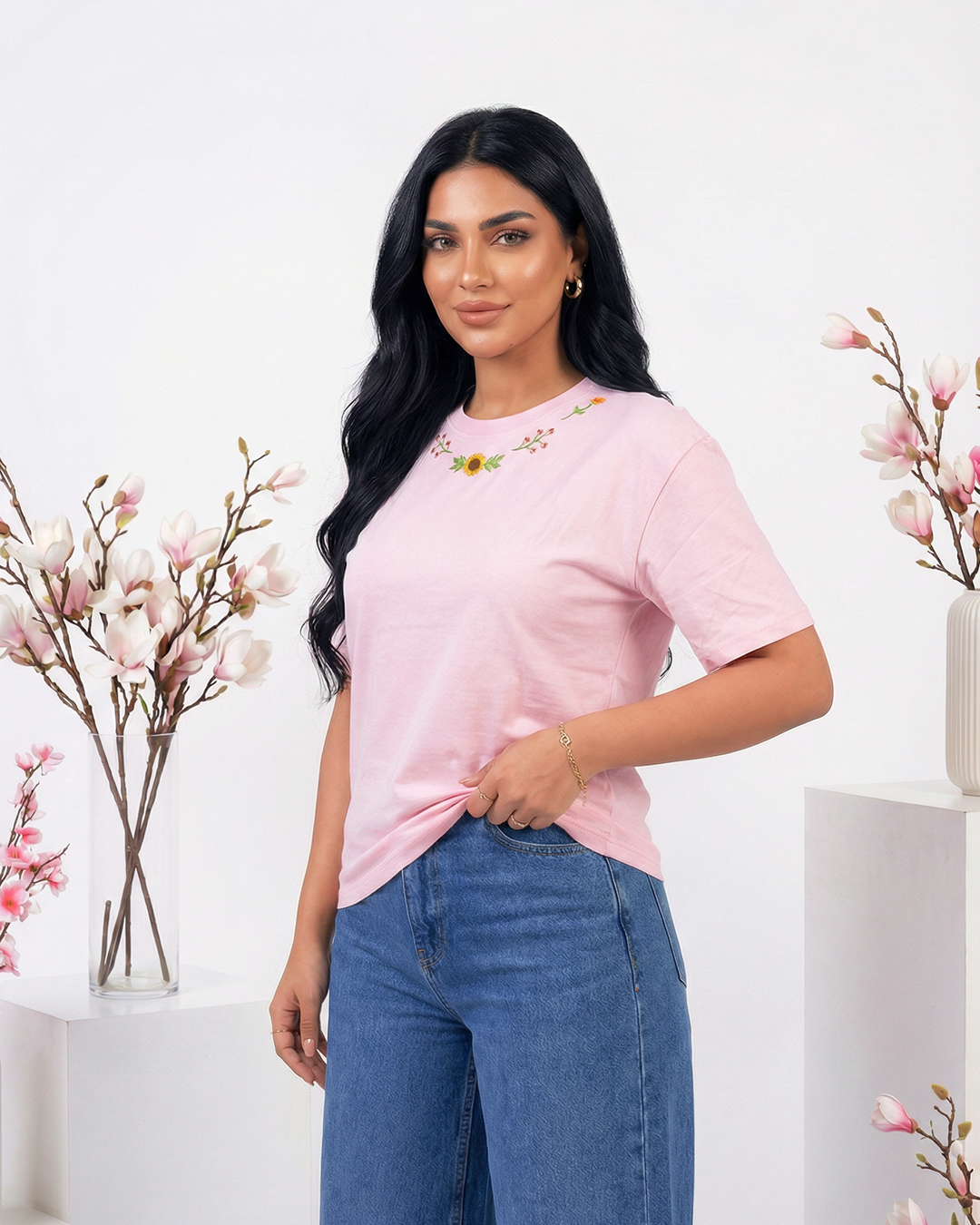 Crewneck t-shirt Pink