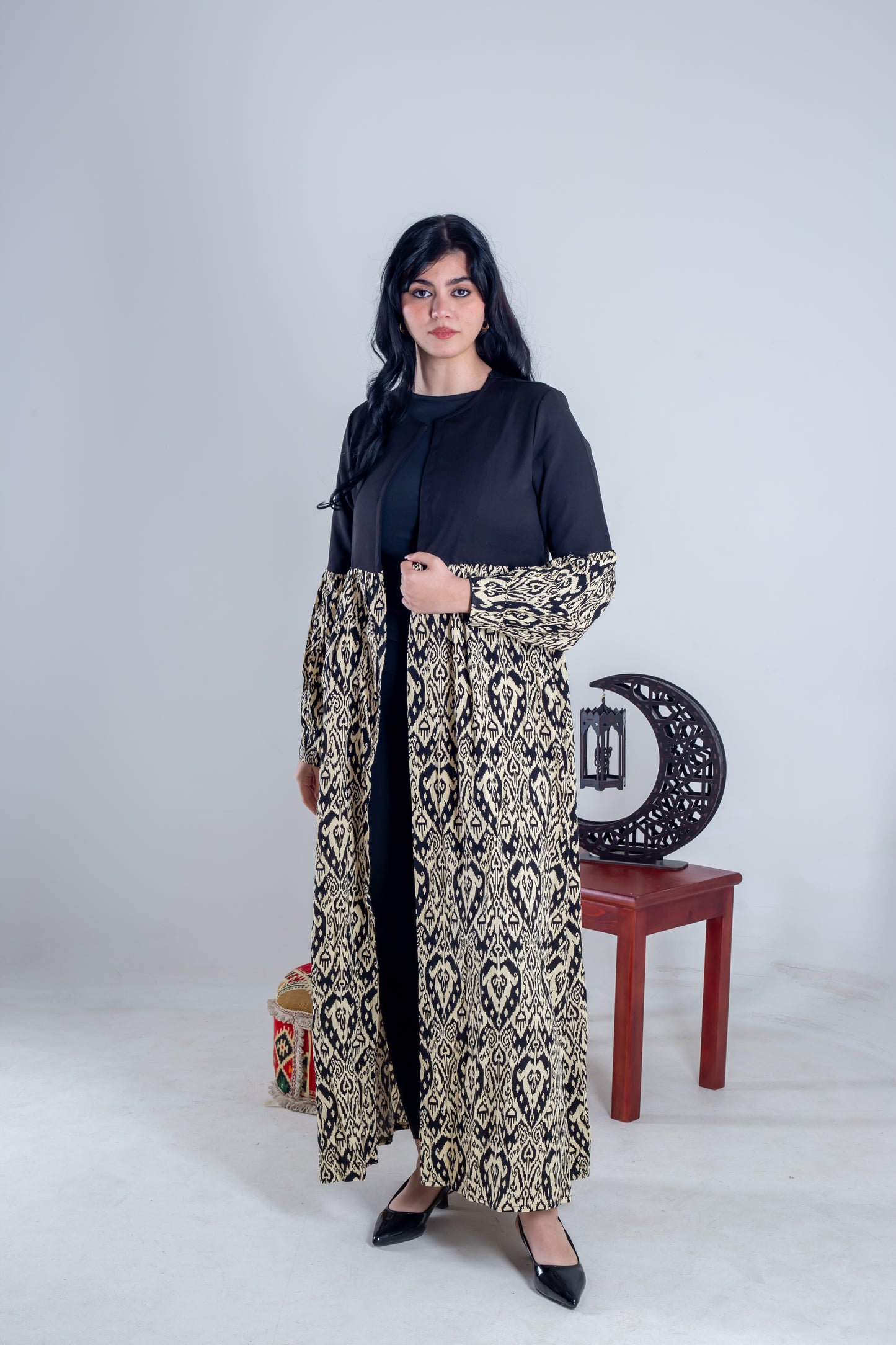 Kaftan black beige