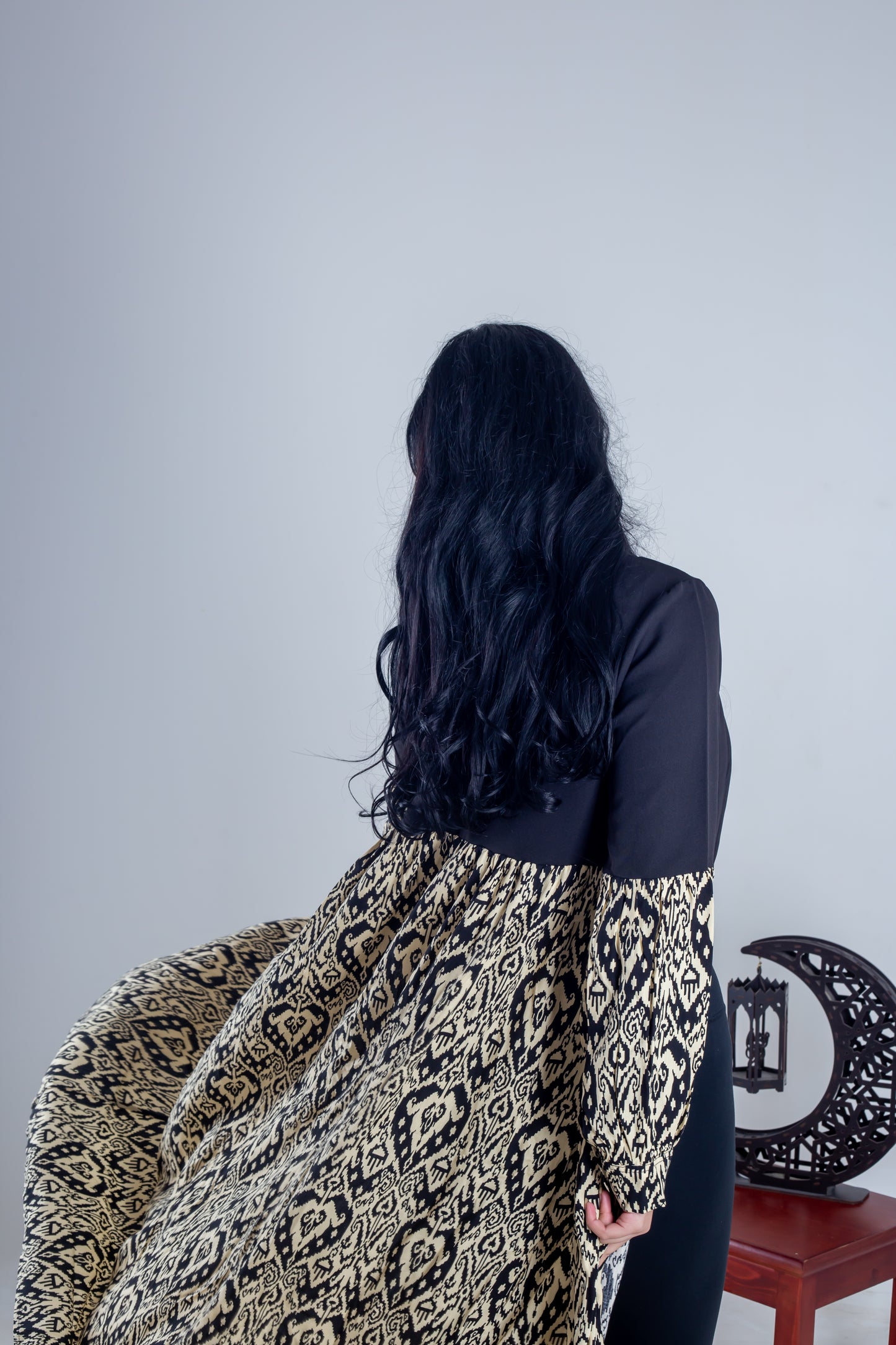 Kaftan black beige