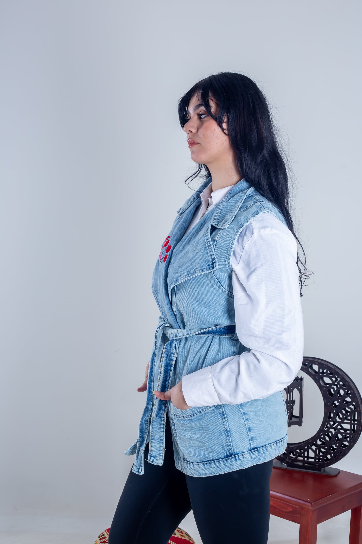 jeans vest bird