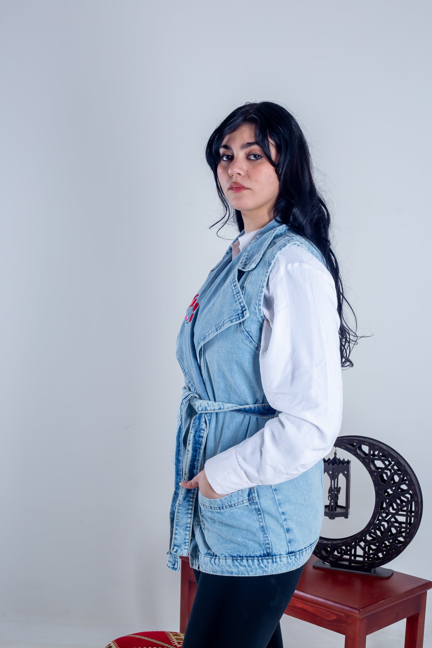 jeans vest bird