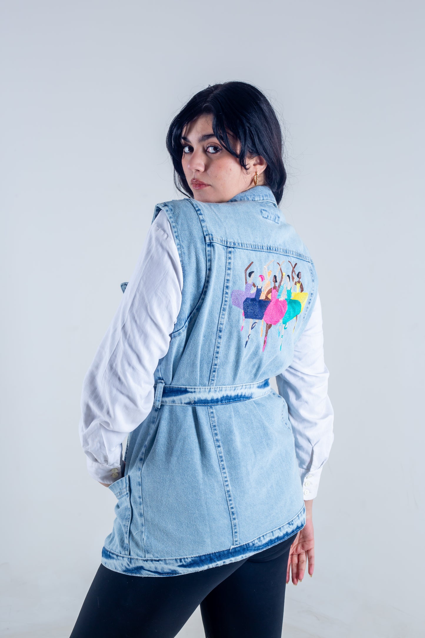 jeans vest ballerina