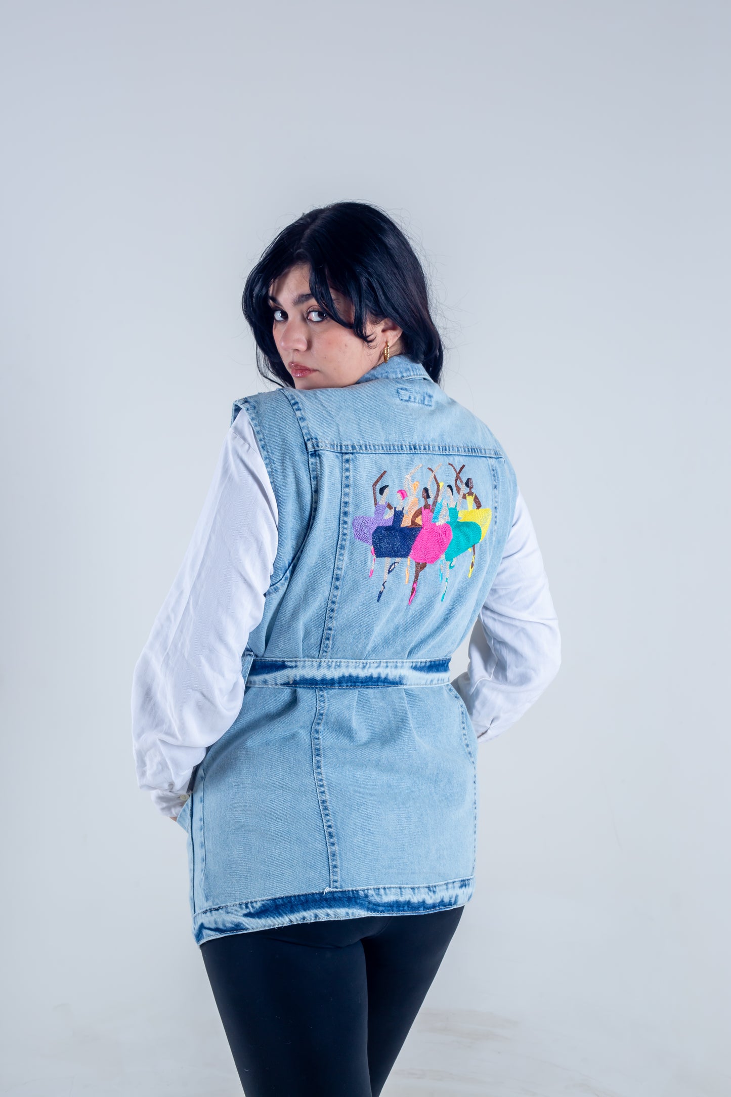 jeans vest ballerina
