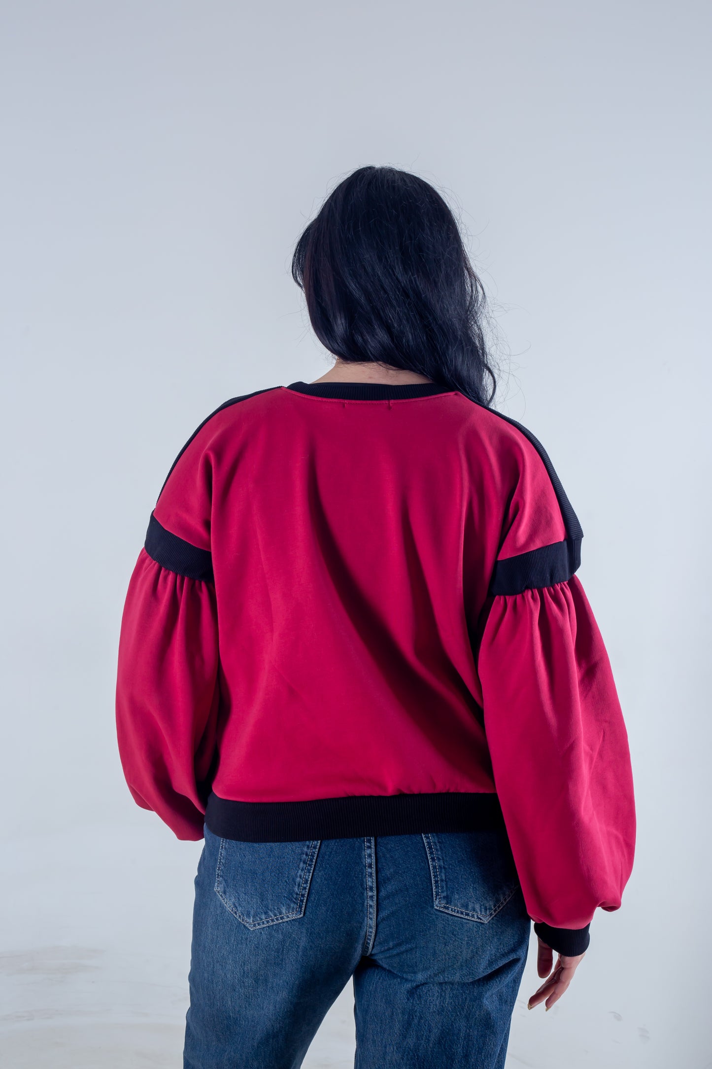 Embroidery sweatshirt fuchsia