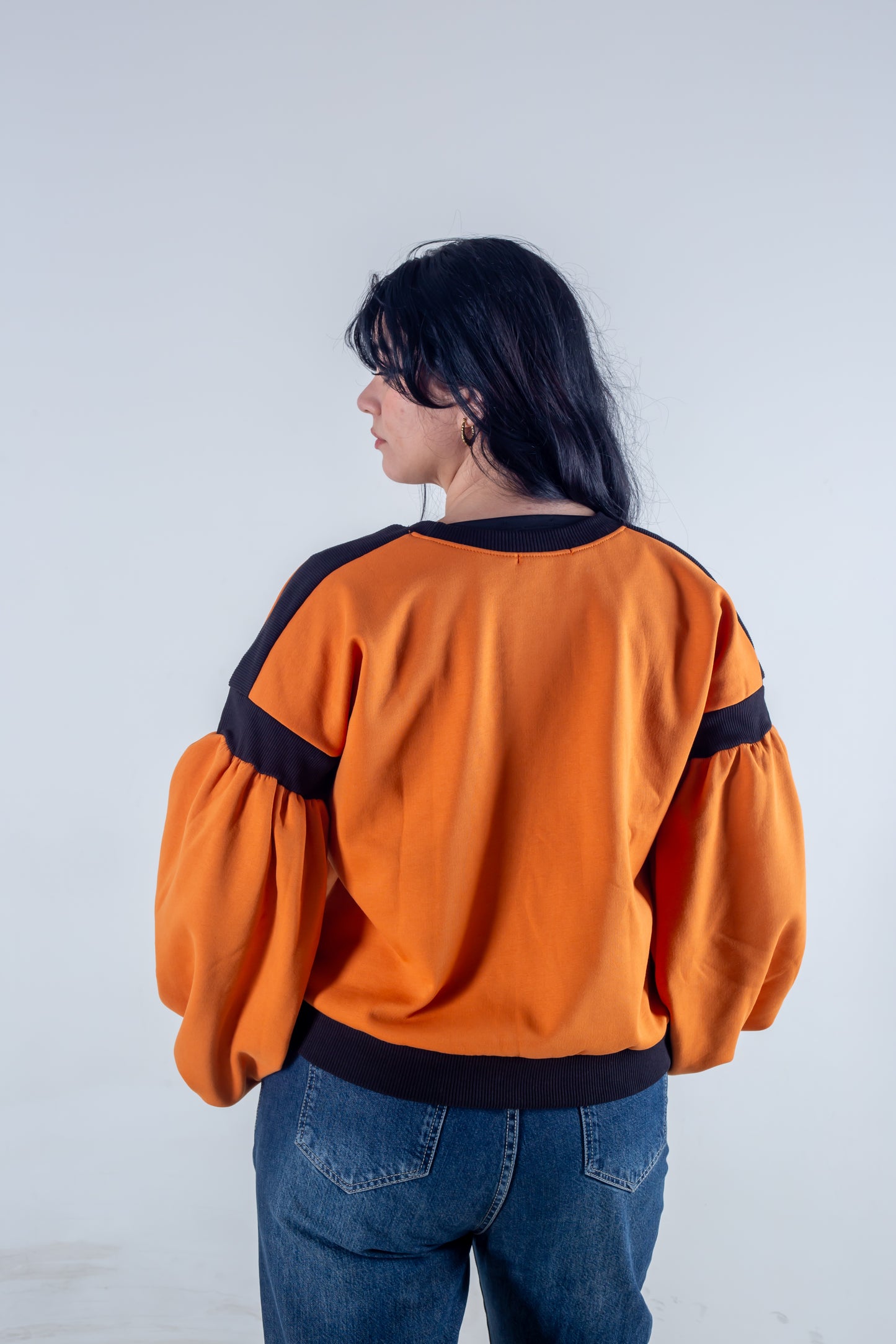 Embroidery sweatshirt orange