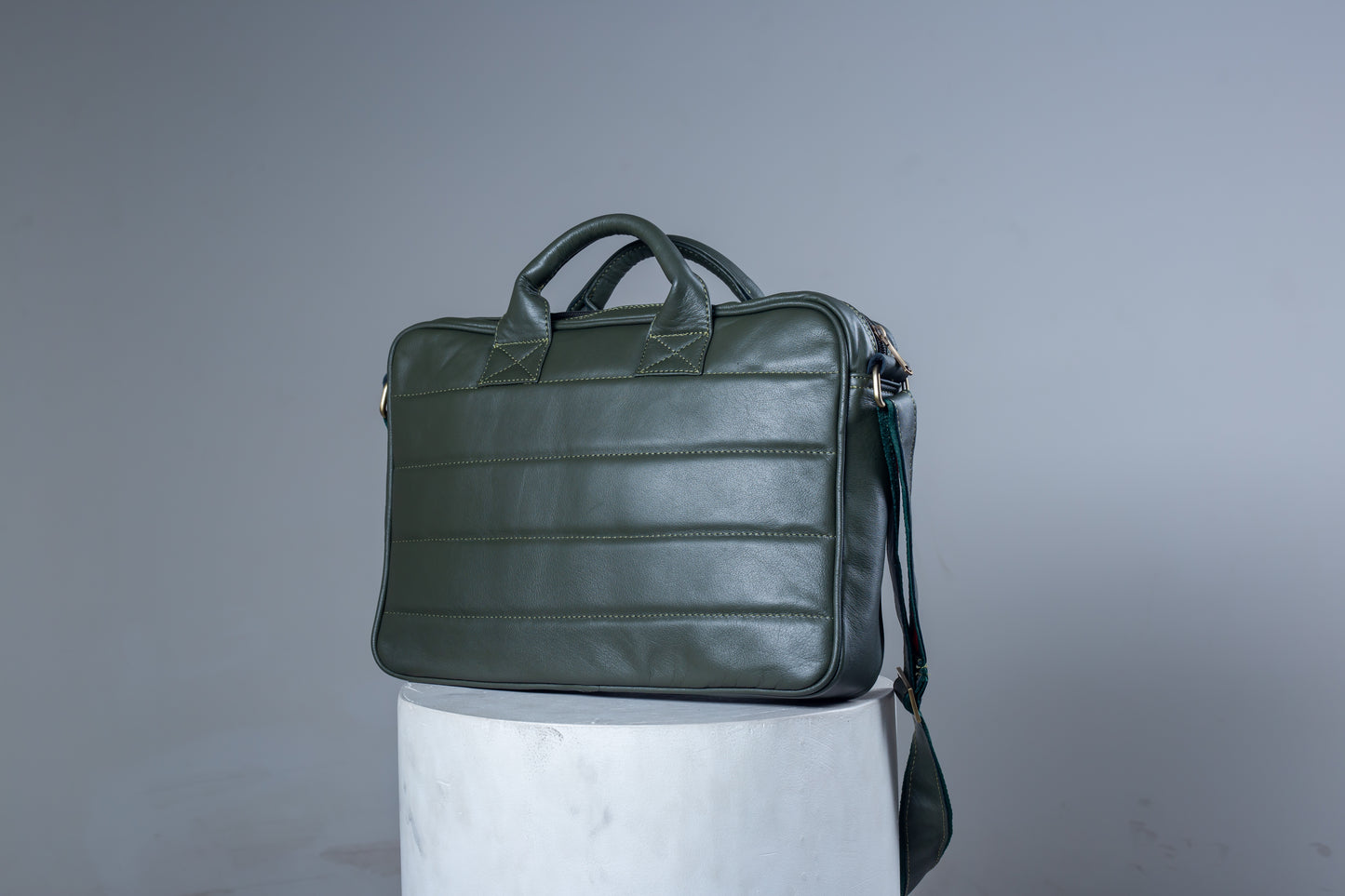Green laptop bag