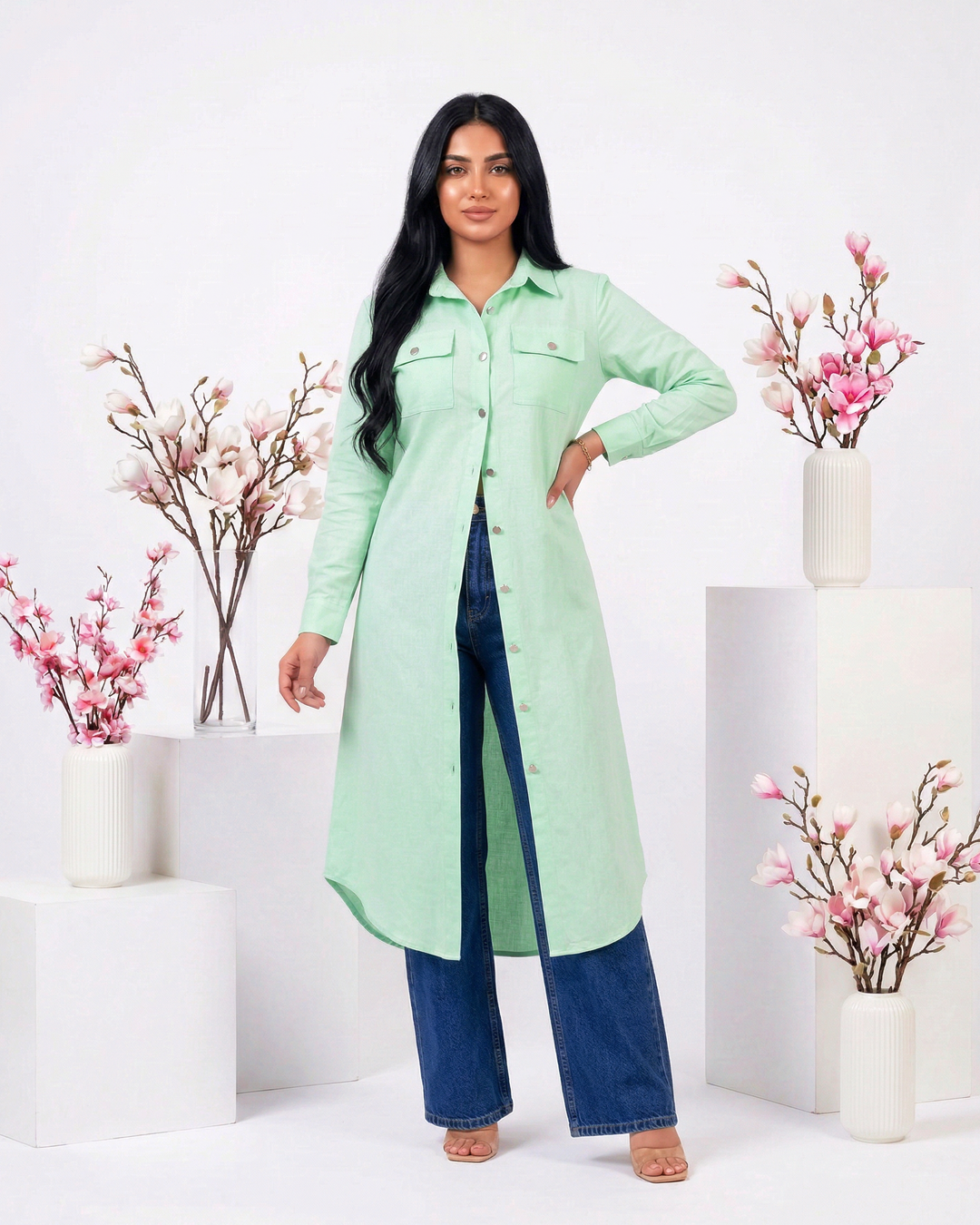 Long Chemise Mint Green