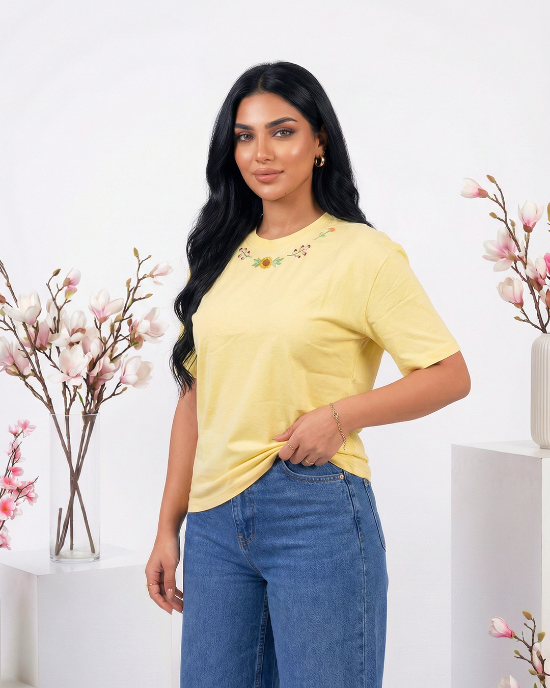 Crewneck t-shirt Yellow