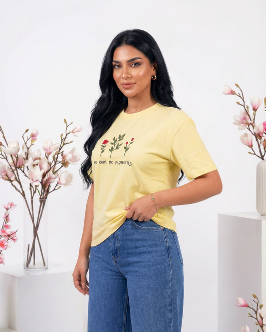 Flowers t-shirt Yellow